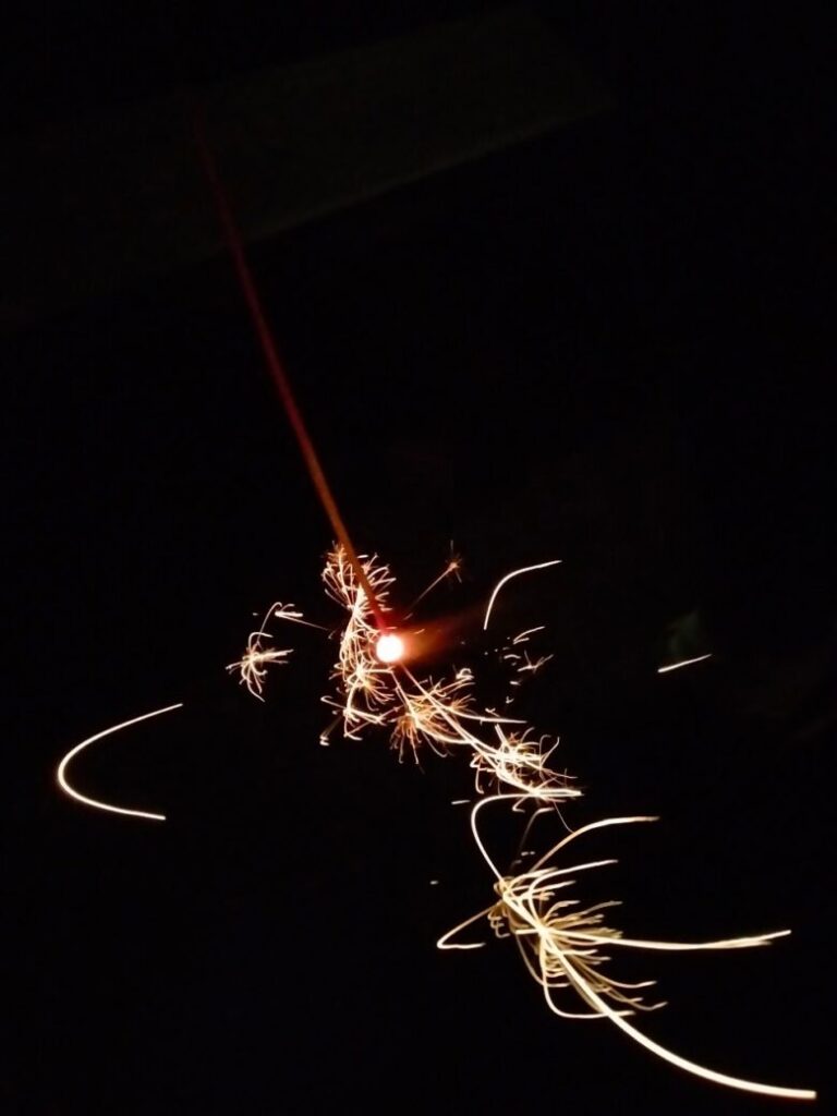 兵庫県丹波市にあるキャンプリゾート森のひとときで線香花火