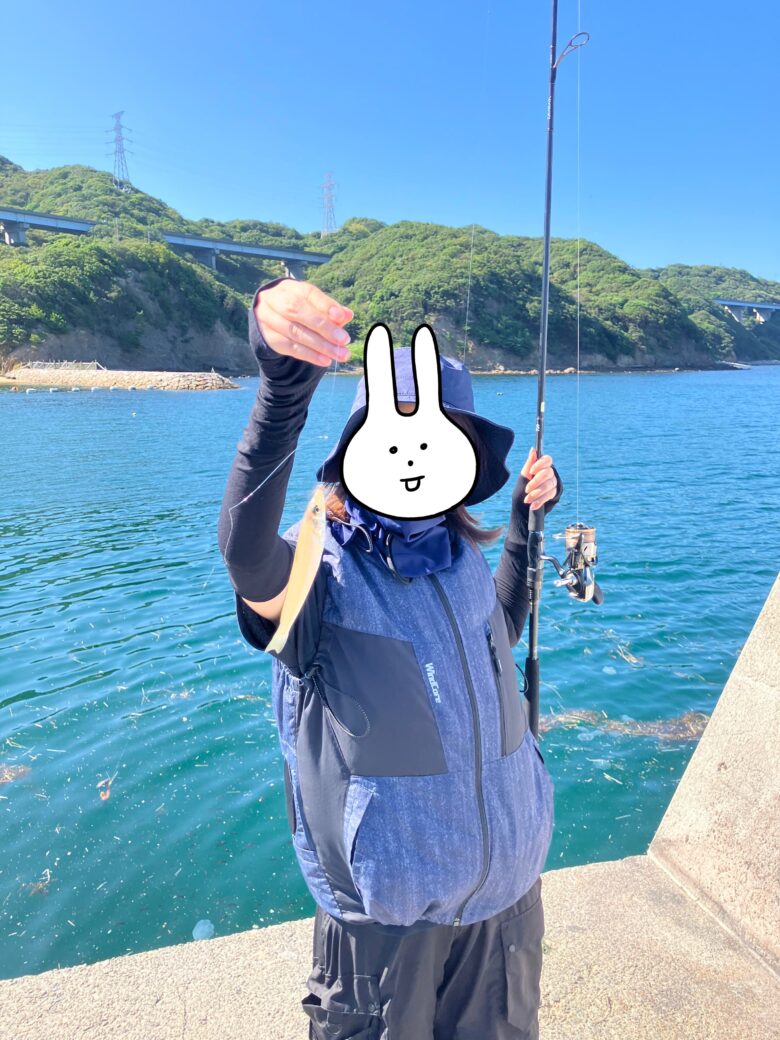 伊毘漁港で釣りキャンプ　キス釣りを楽しみました