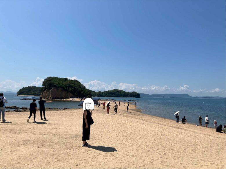 小豆島観光 エンジェルロード 干潮時の様子