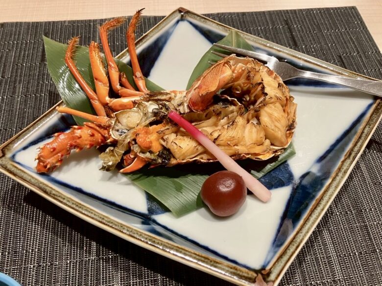 サン浦島 悠季の里 夕食 伊勢海老 焼き