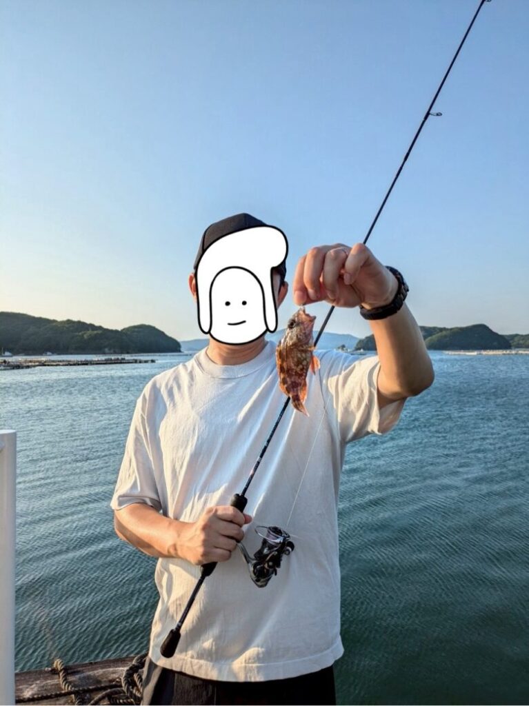 サン浦島 悠季の里 桟橋から釣り ガシラゲット