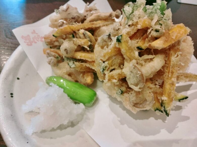馳走侘助、かき揚げ、天ぷら